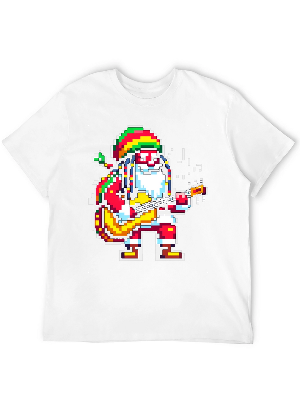 Rasta Santa T-Shirt - Pixel Holiday Style