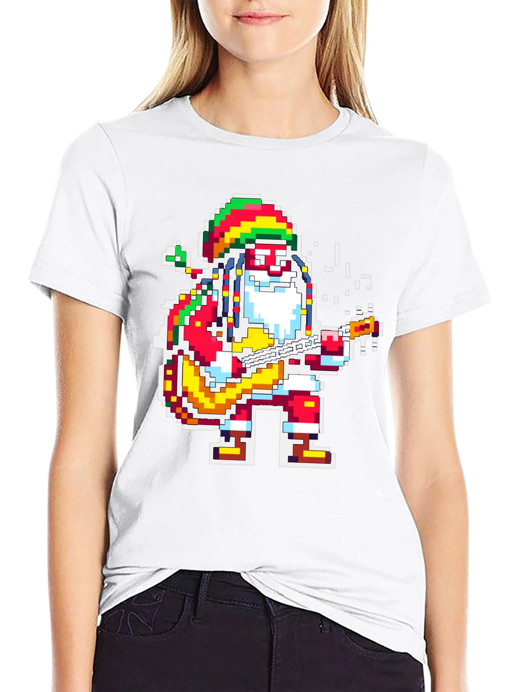 Rasta Santa T-Shirt - Pixel Holiday Style