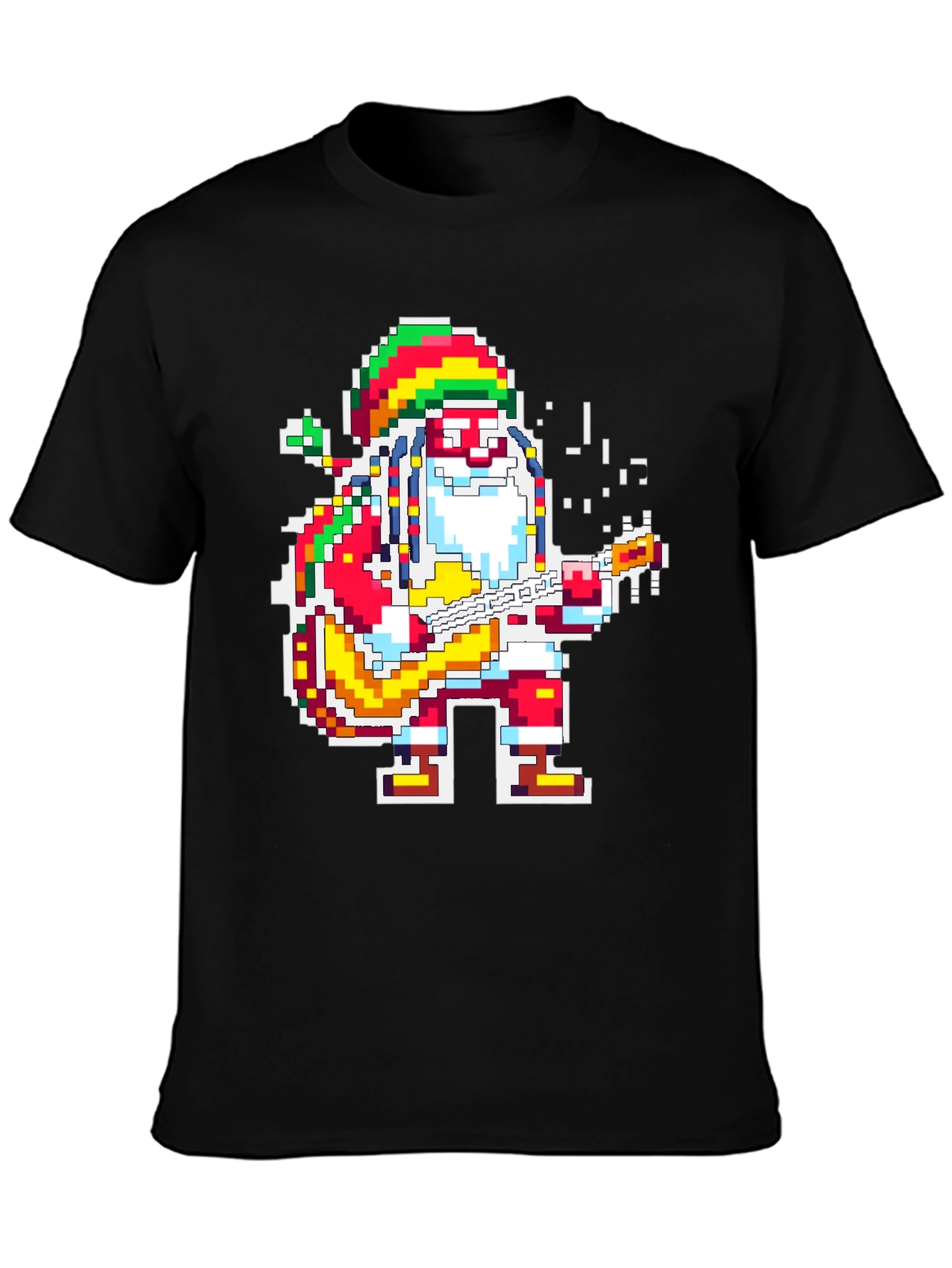 Rasta Santa T-Shirt - Pixel Holiday Style