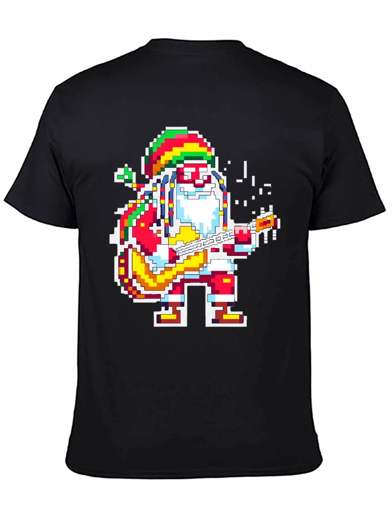 Rasta Santa T-Shirt - Pixel Holiday Style