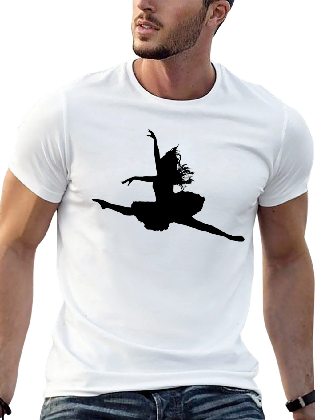 Black Ballerina Silhouette T-Shirt