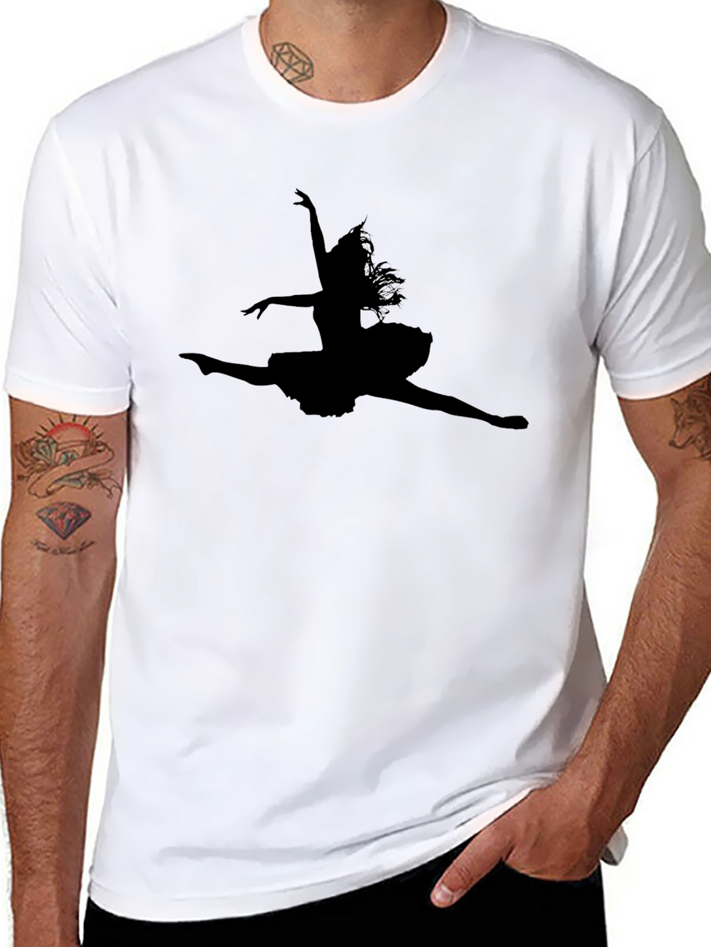 Black Ballerina Silhouette T-Shirt