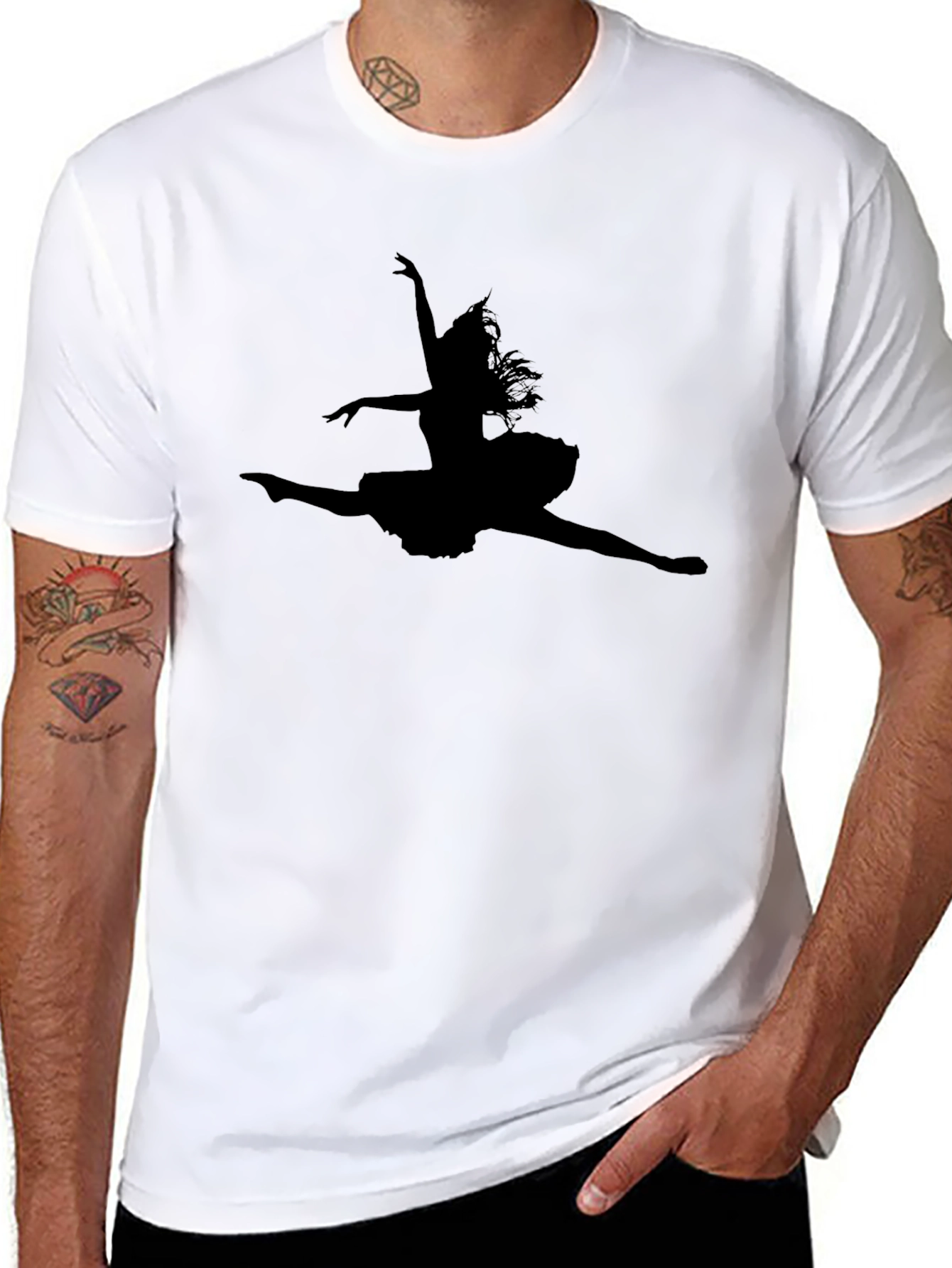 Black Ballerina Silhouette T-Shirt