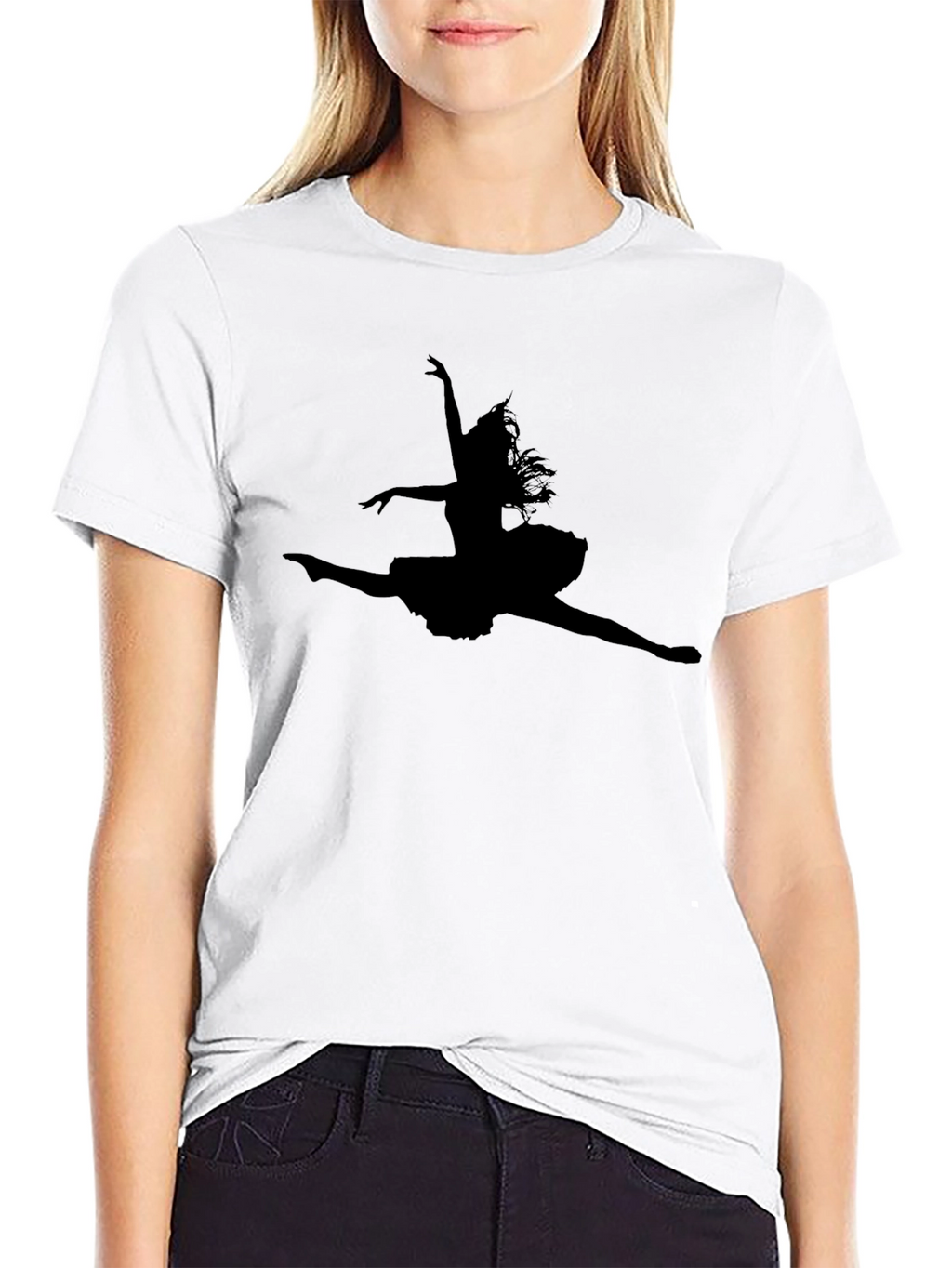 Black Ballerina Silhouette T-Shirt