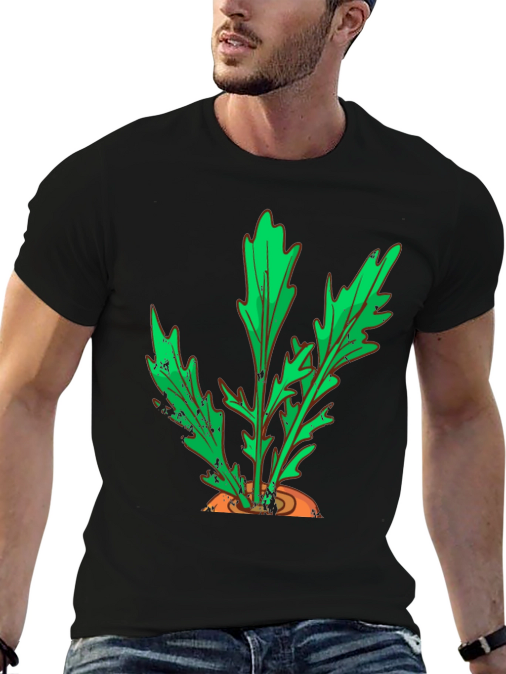 Carrot Top Graphic Tee - Black Cotton T-Shirt