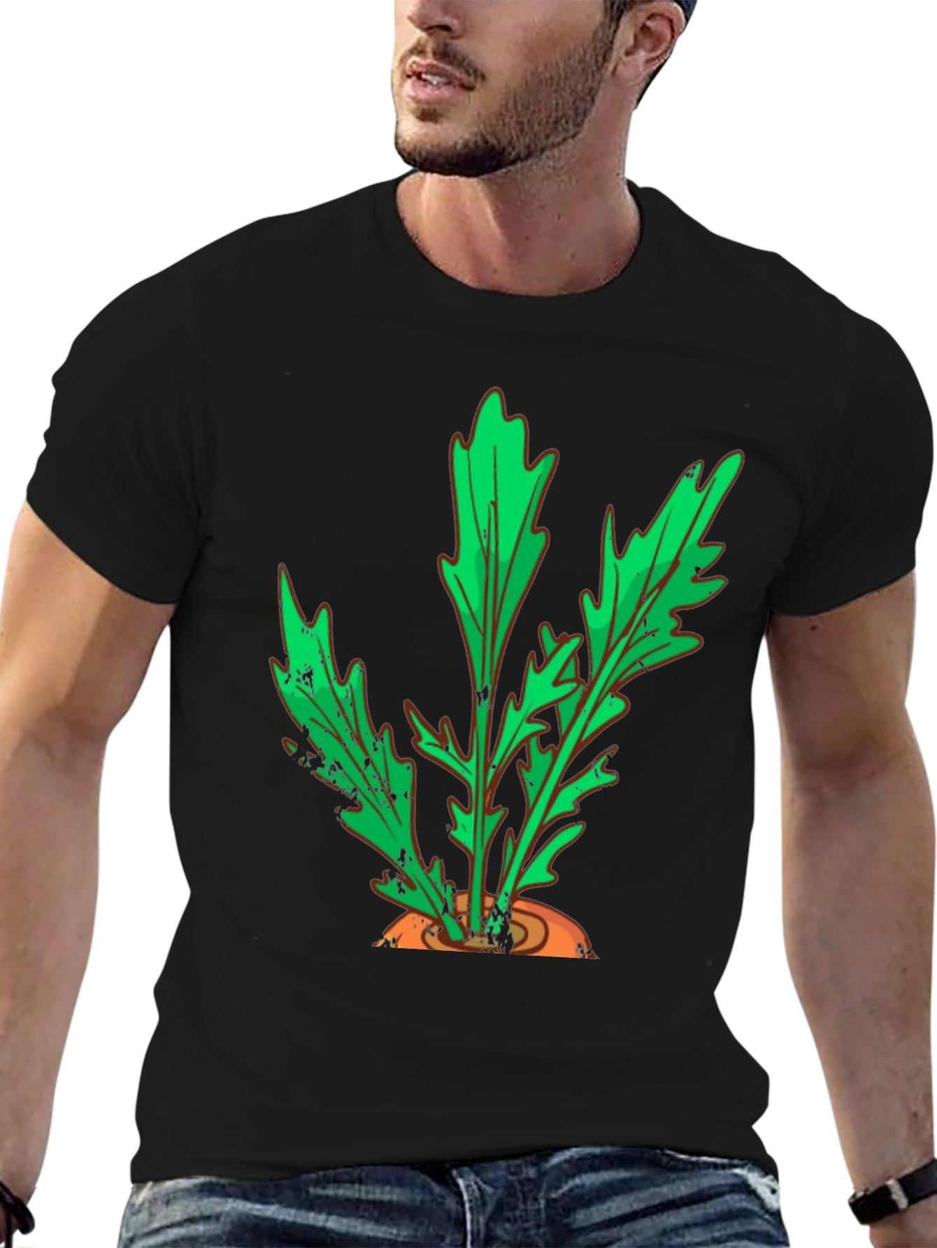 Carrot Top Graphic Tee - Black Cotton T-Shirt