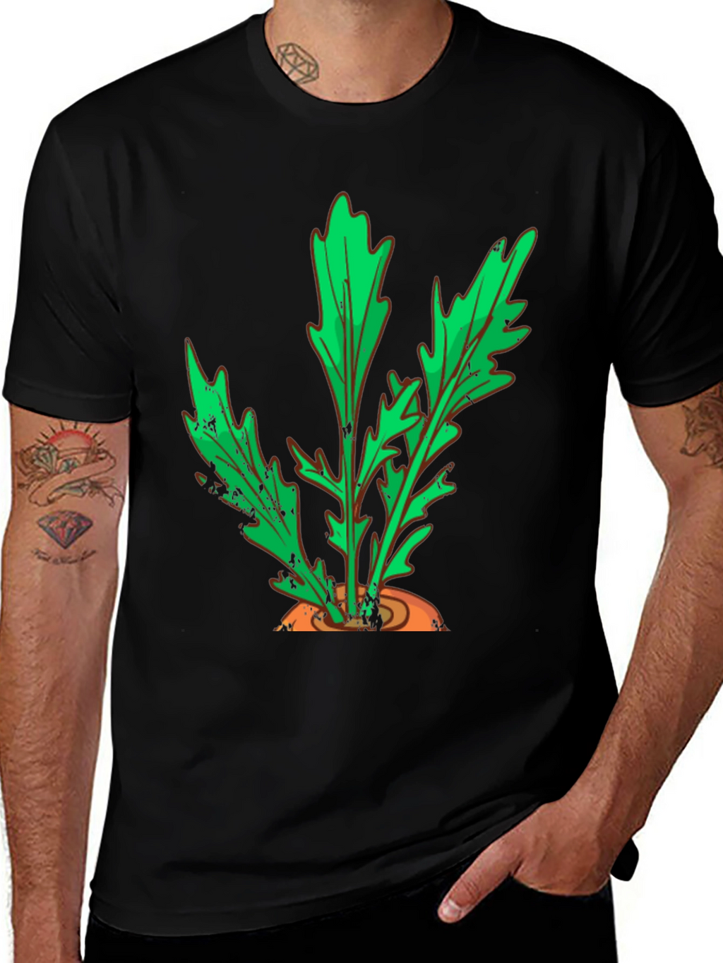 Carrot Top Graphic Tee - Black Cotton T-Shirt