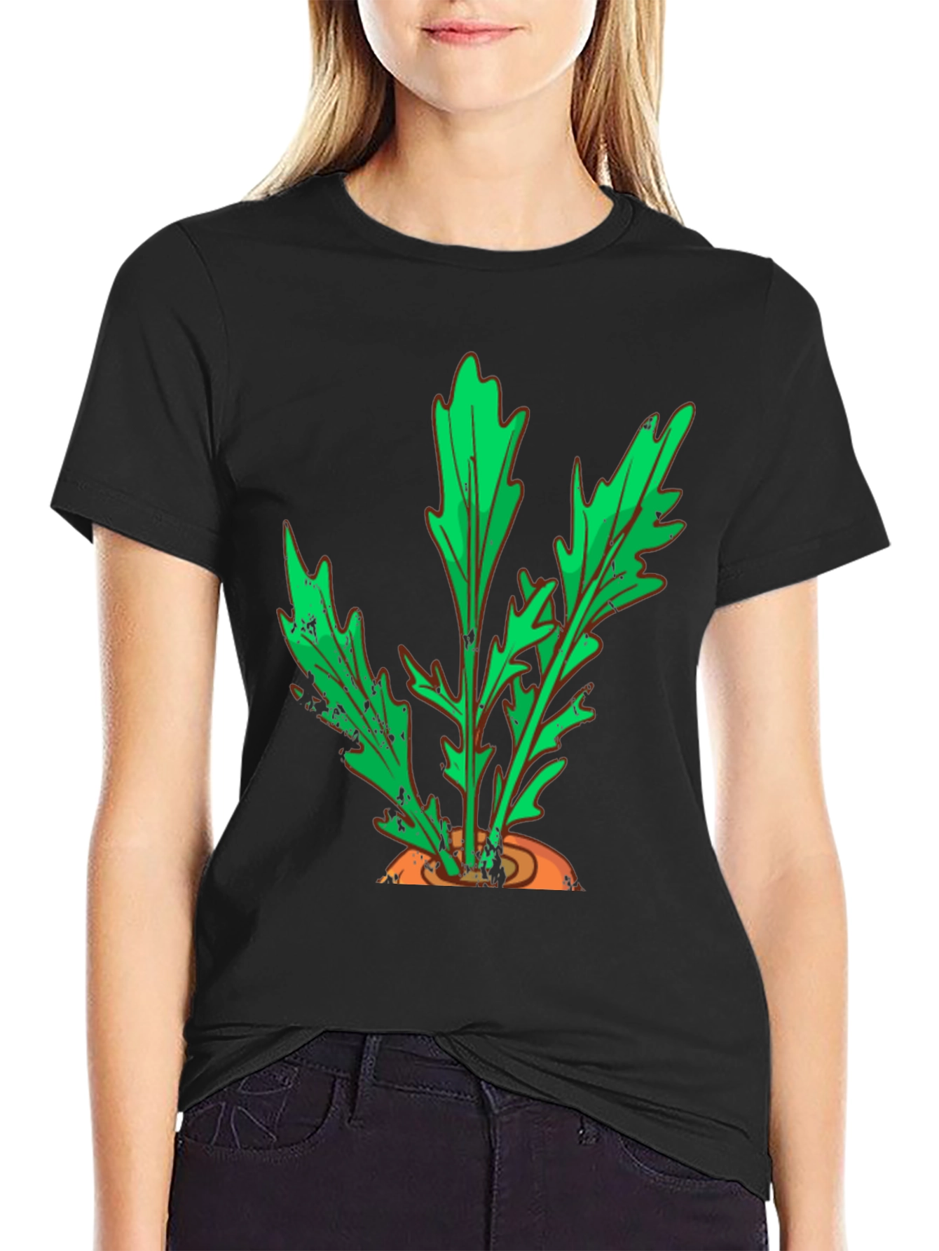 Carrot Top Graphic Tee - Black Cotton T-Shirt