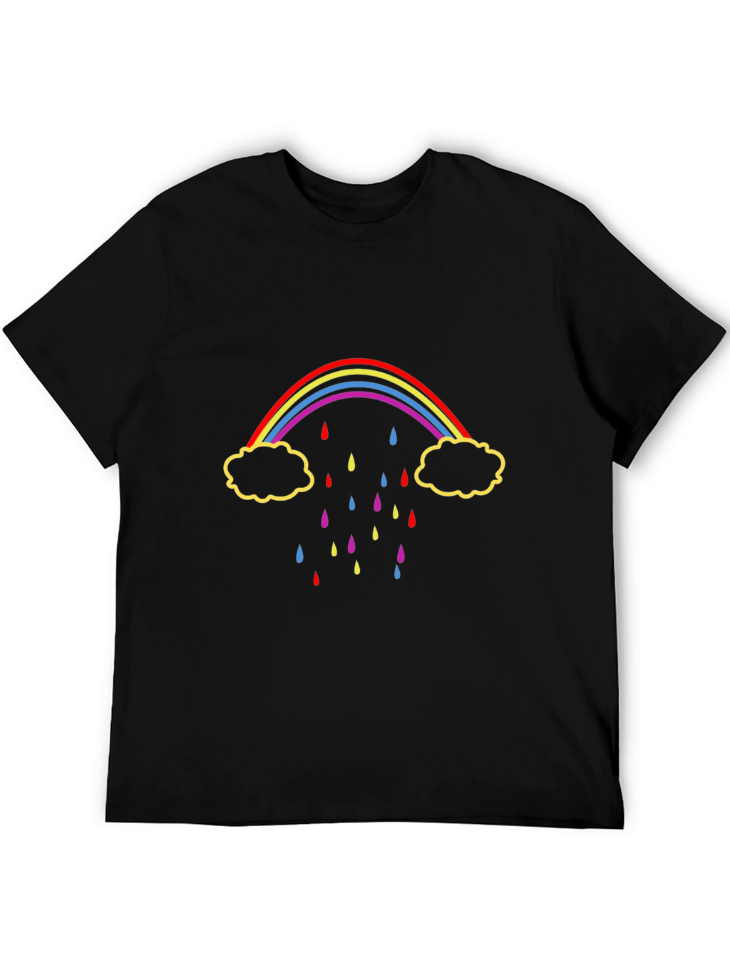 Rainbow Rain Black T-Shirt