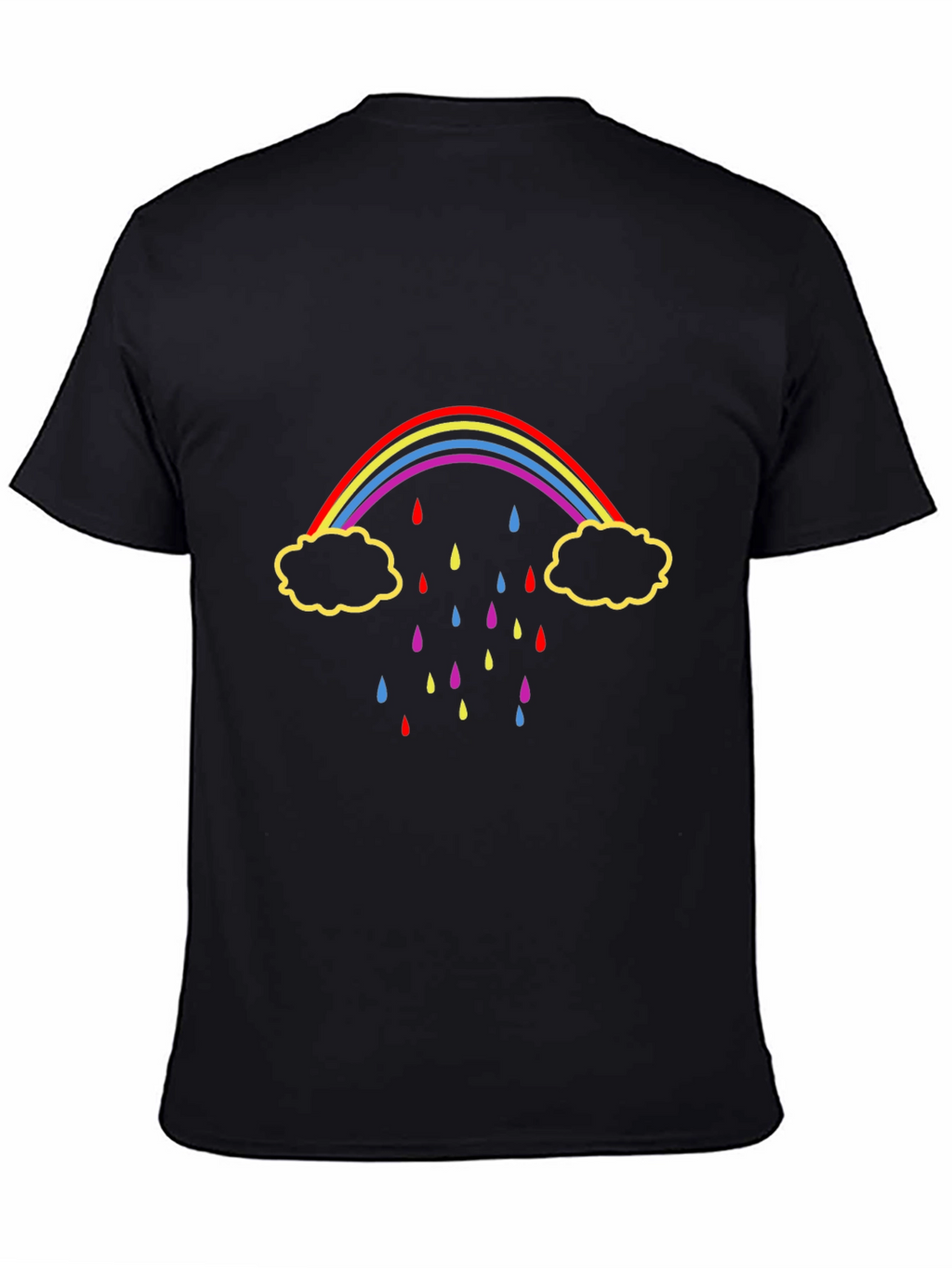 Rainbow Rain Black T-Shirt