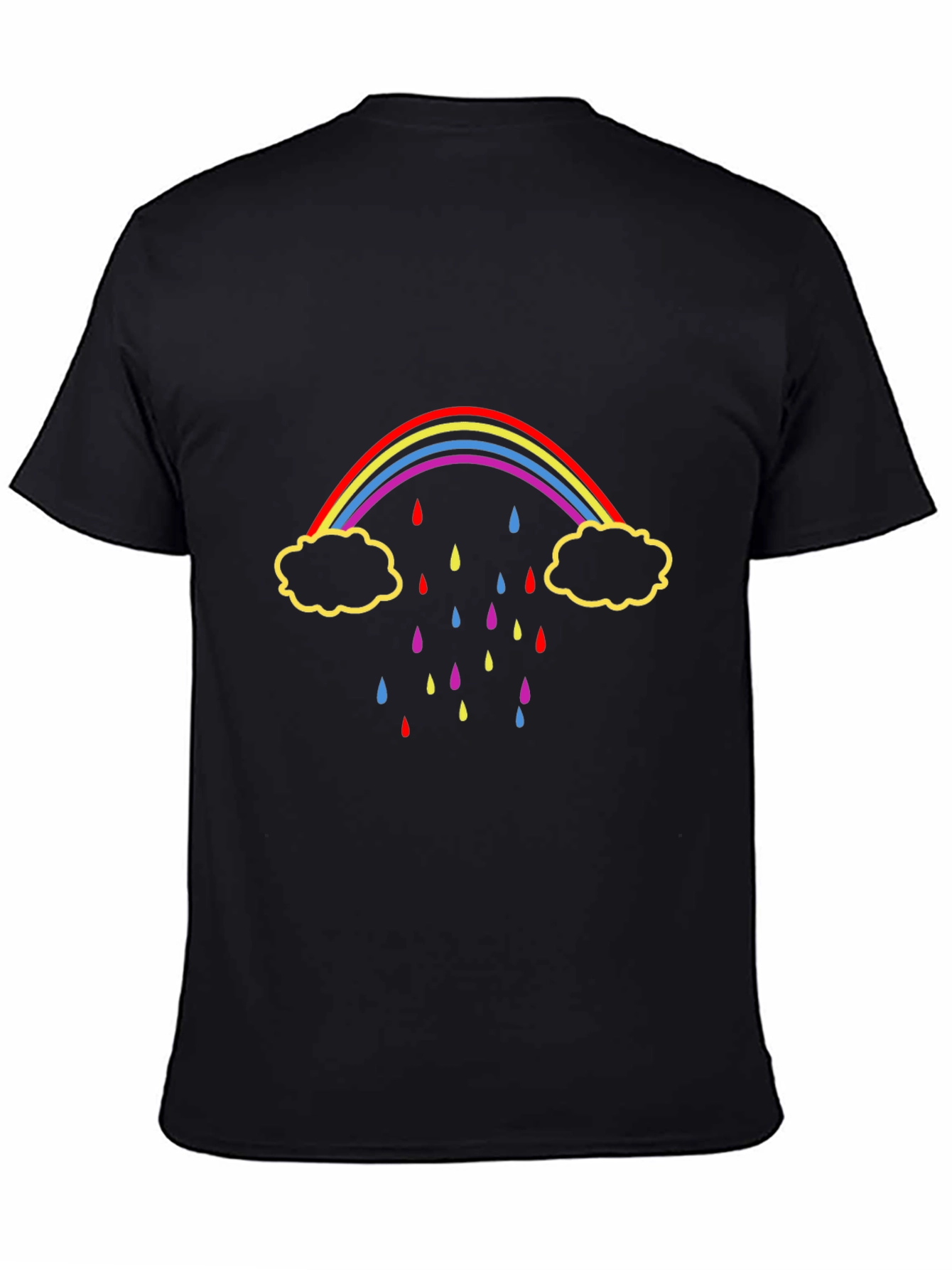 Rainbow Rain Black T-Shirt