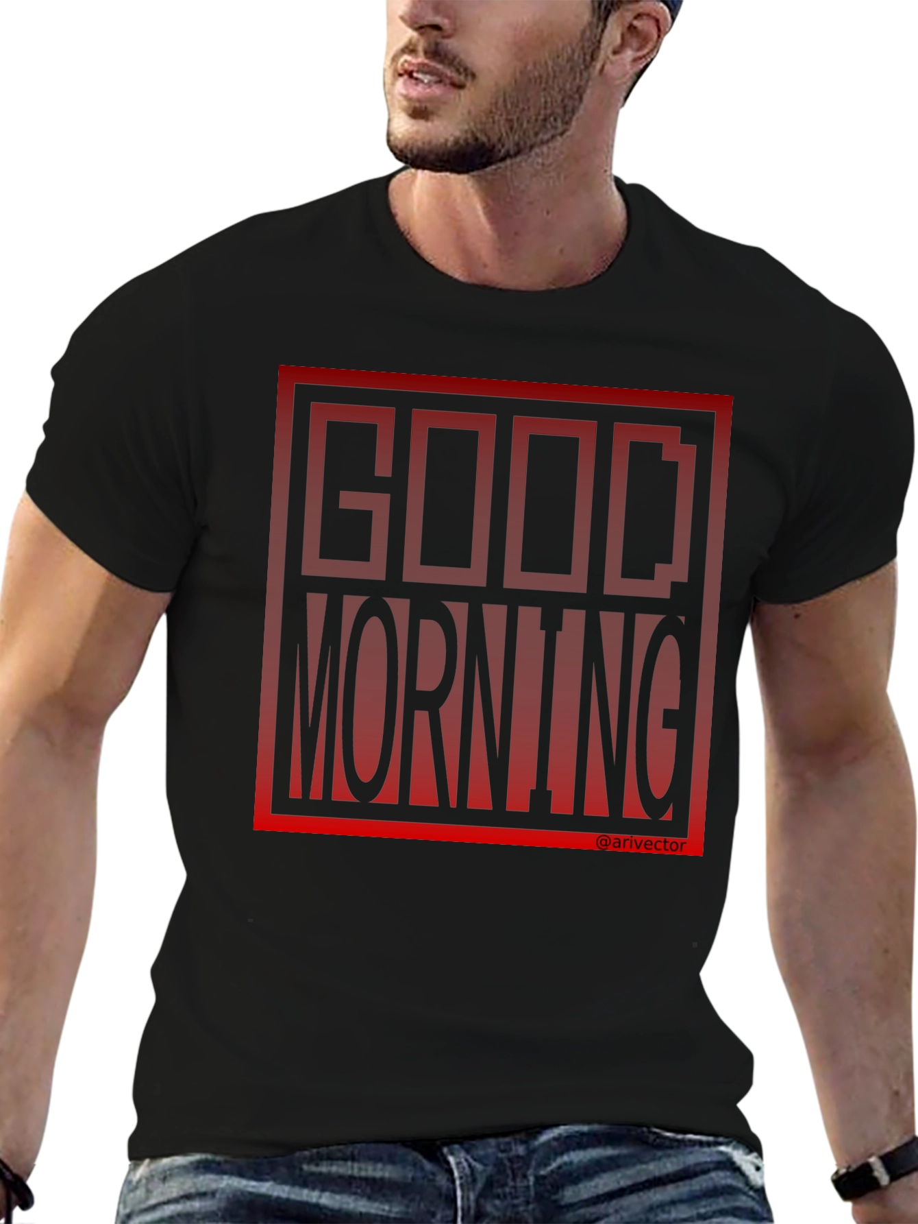 Good Morning Black Graphic Tee
