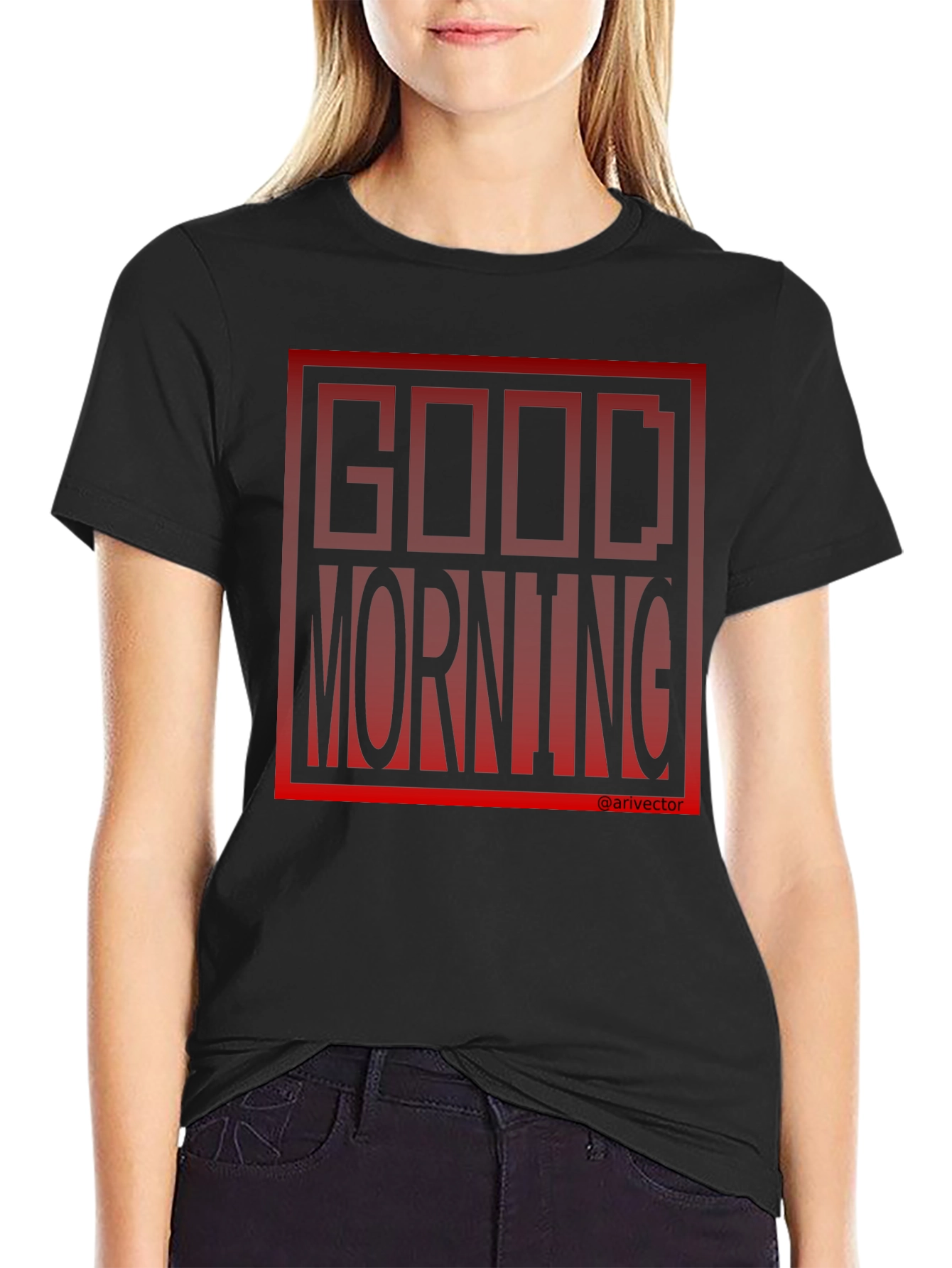 Good Morning Black Graphic Tee