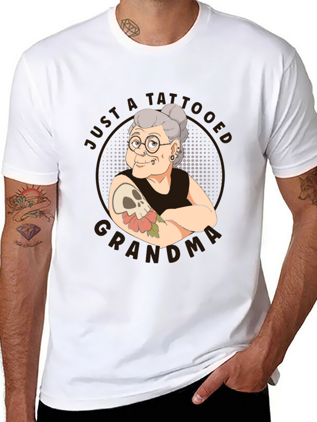 Tattooed Grandma T-Shirt - Funny Graphic Tee
