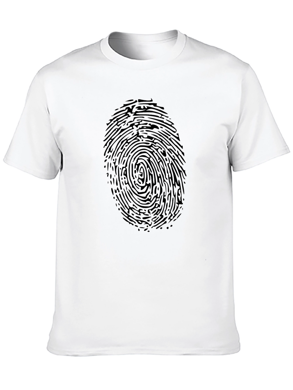 Fingerprint Graphic Black Crew Neck Tee