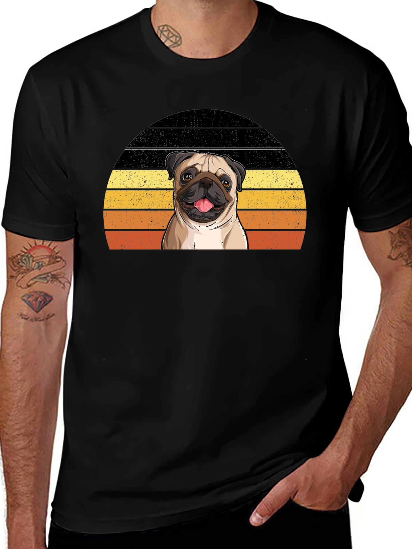 Pug Sunset T-Shirt - Cute Dog Graphic Tee