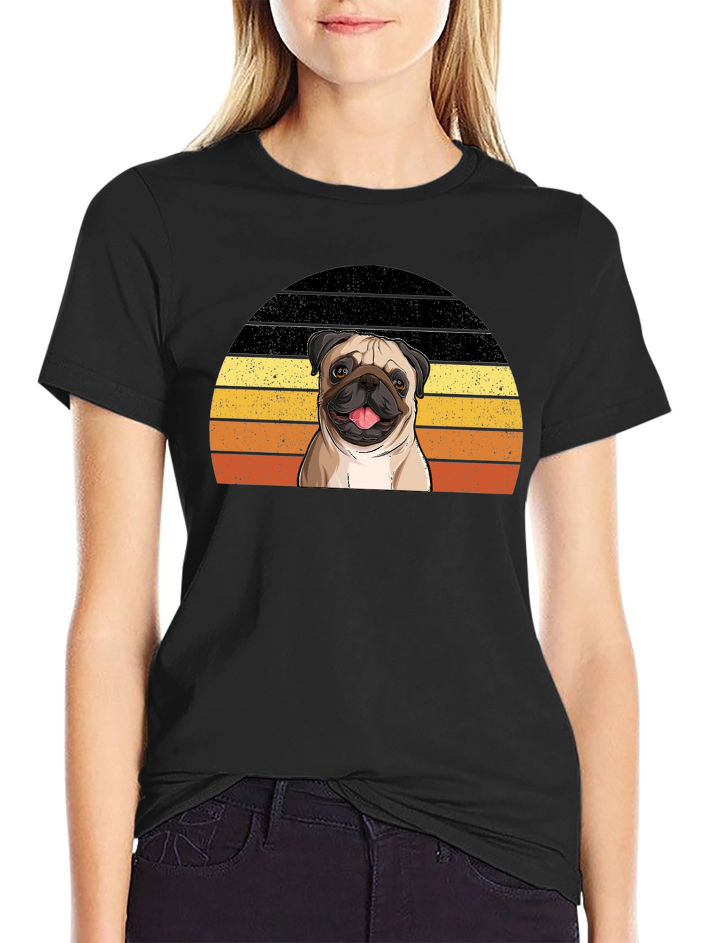 Pug Sunset T-Shirt - Cute Dog Graphic Tee