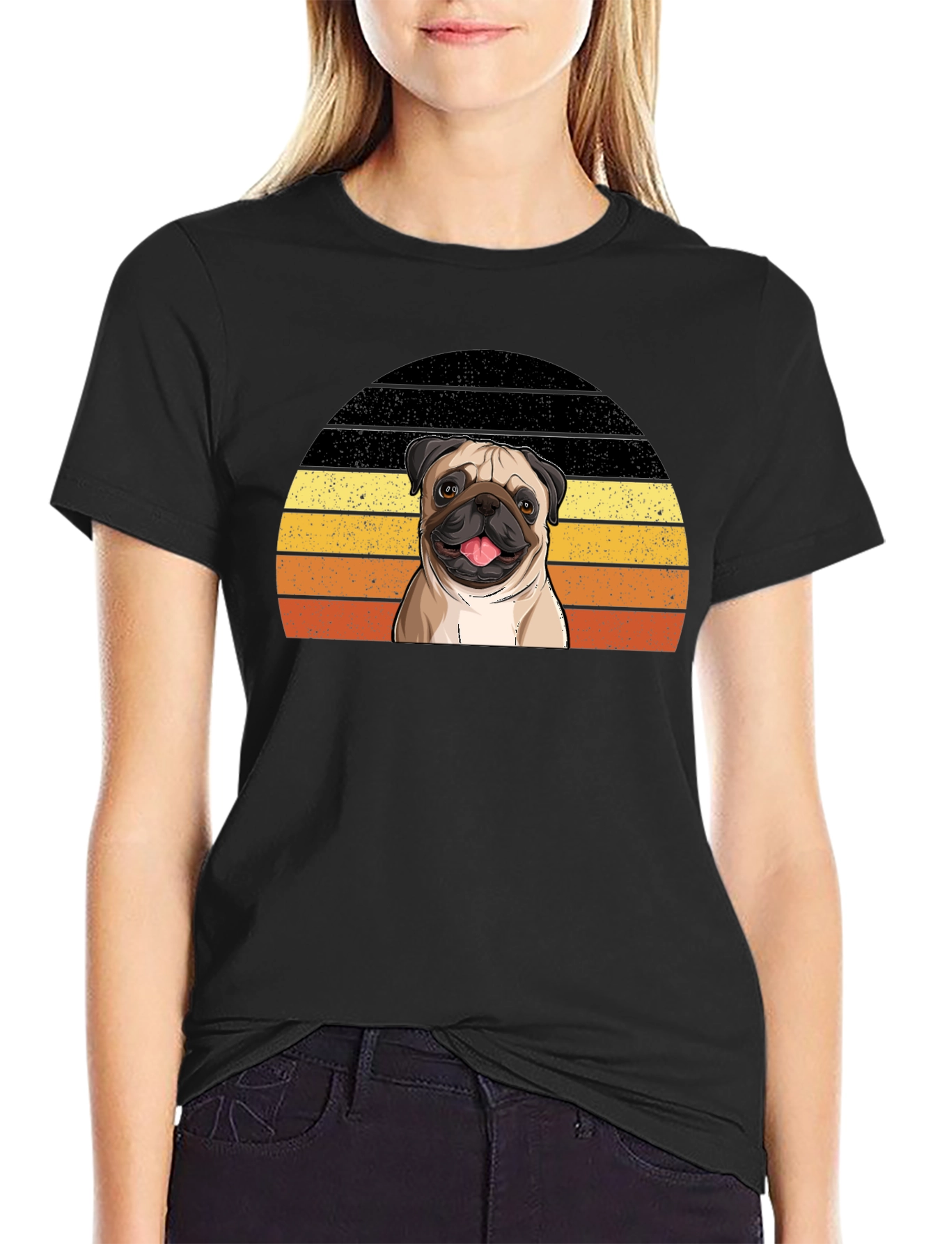 Pug Sunset T-Shirt - Cute Dog Graphic Tee