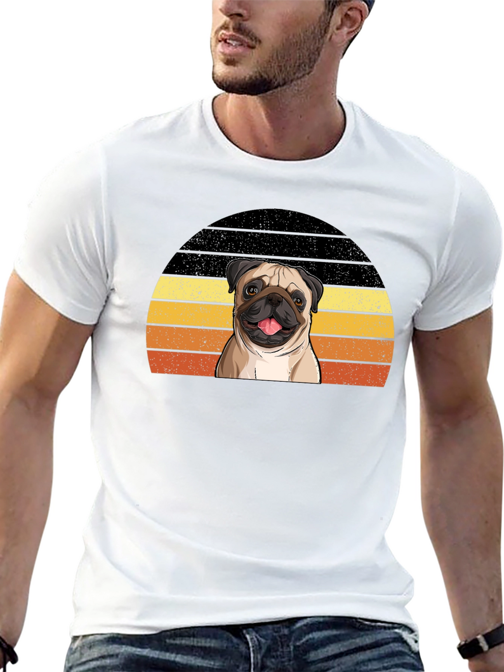 Pug Sunset T-Shirt - Cute Dog Graphic Tee