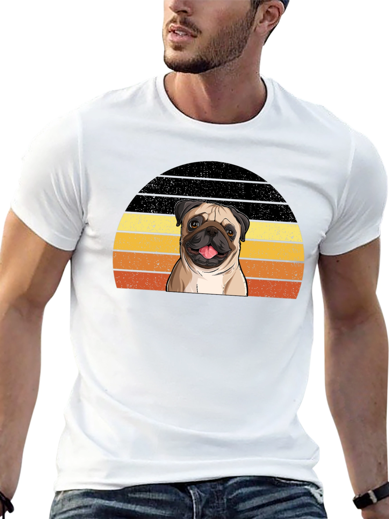 Pug Sunset T-Shirt - Cute Dog Graphic Tee
