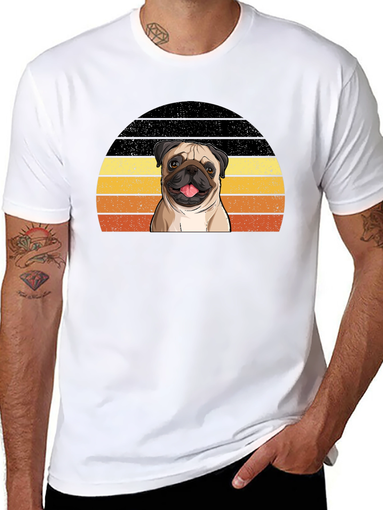 Pug Sunset T-Shirt - Cute Dog Graphic Tee
