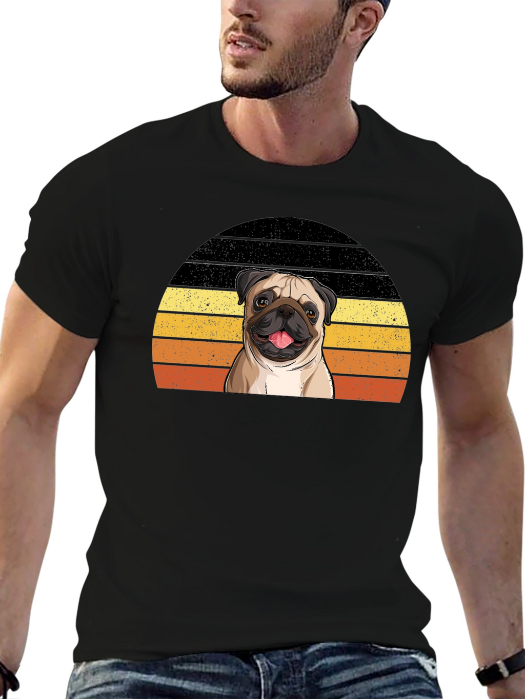 Pug Sunset T-Shirt - Cute Dog Graphic Tee