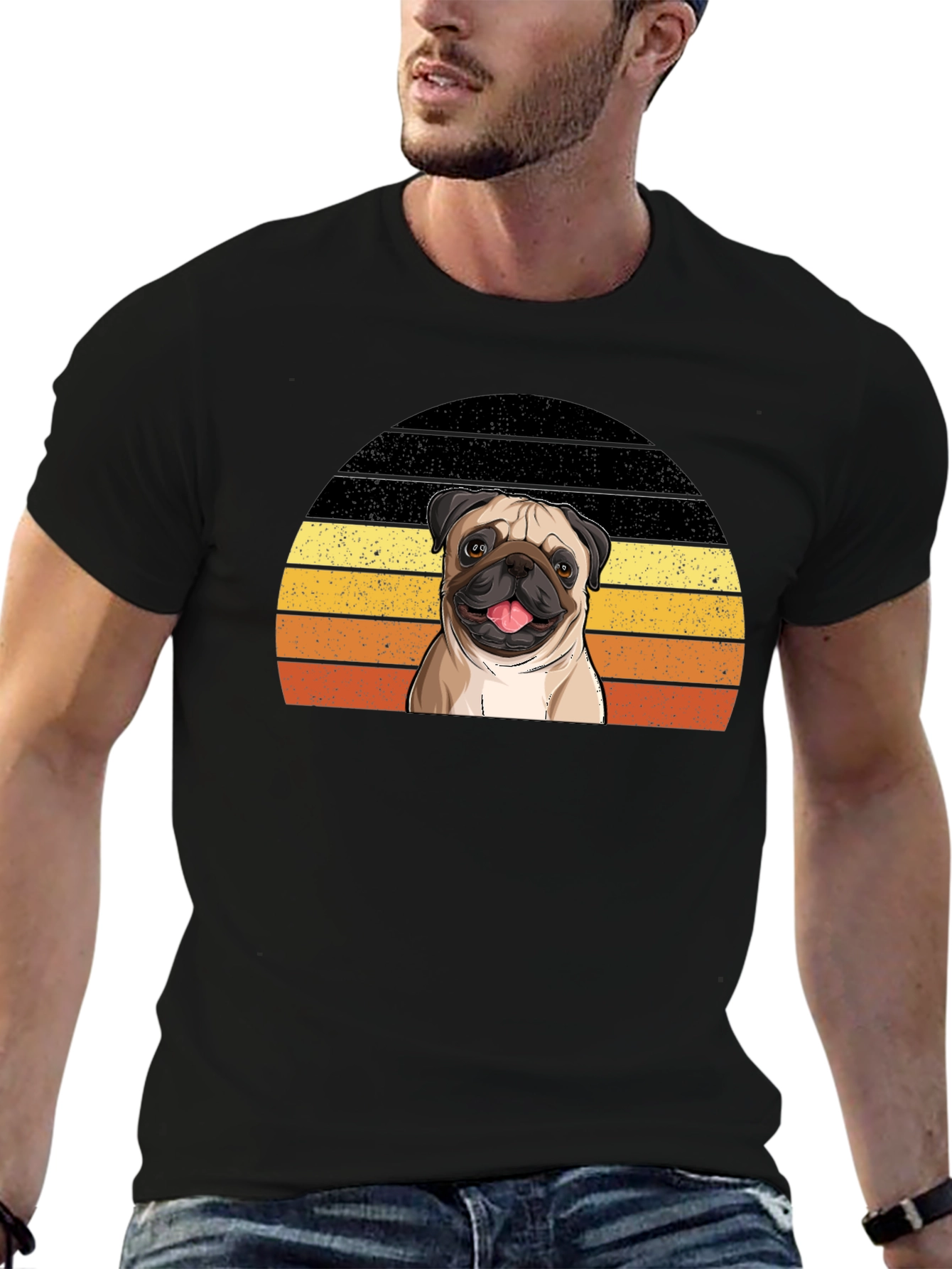Pug Sunset T-Shirt - Cute Dog Graphic Tee