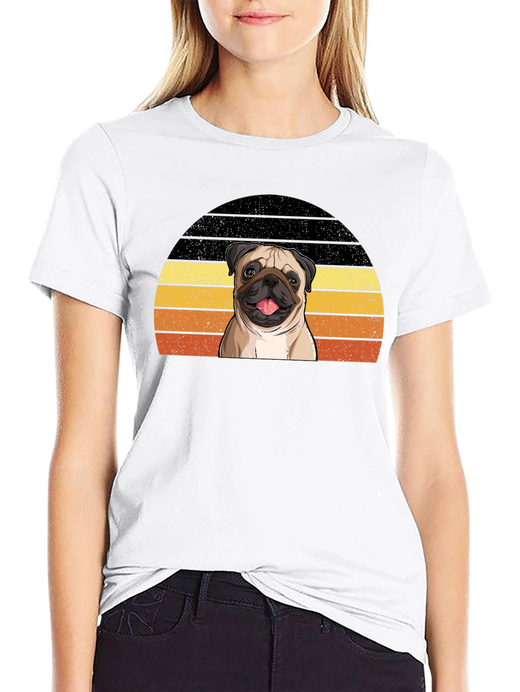 Pug Sunset T-Shirt - Cute Dog Graphic Tee