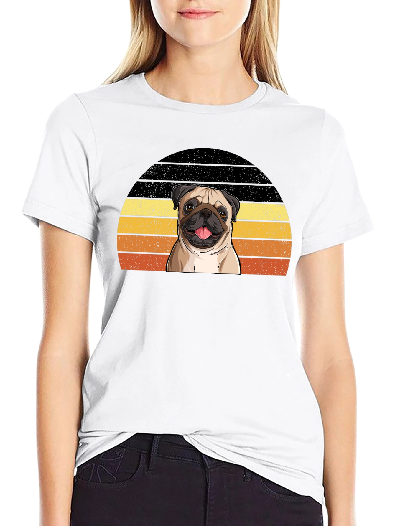Pug Sunset T-Shirt - Cute Dog Graphic Tee