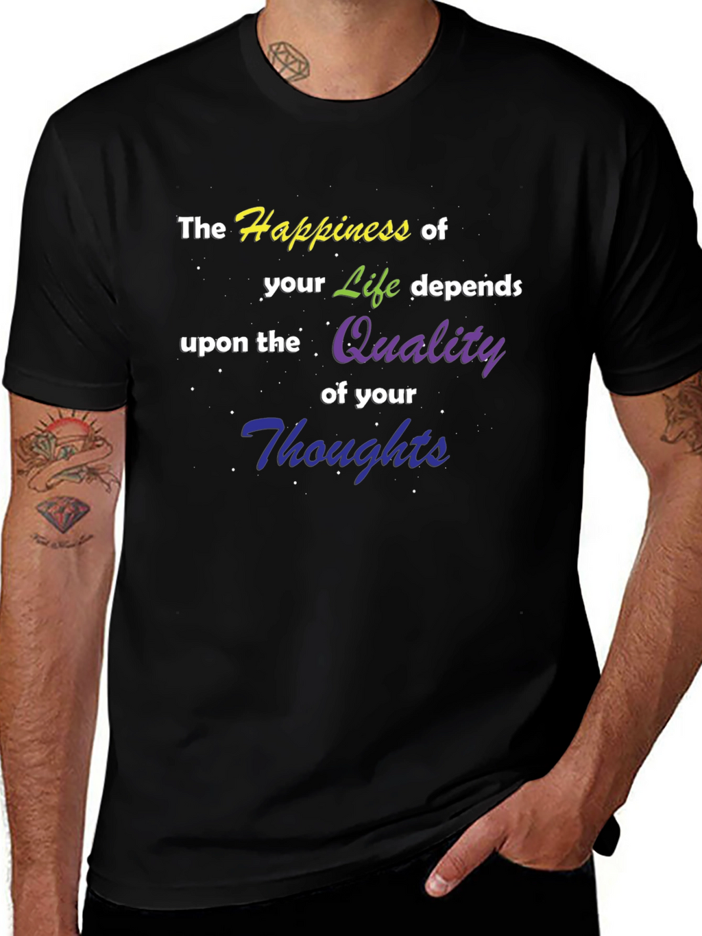 Happiness of Life T-Shirt - Quality Thoughts Graphic Tee