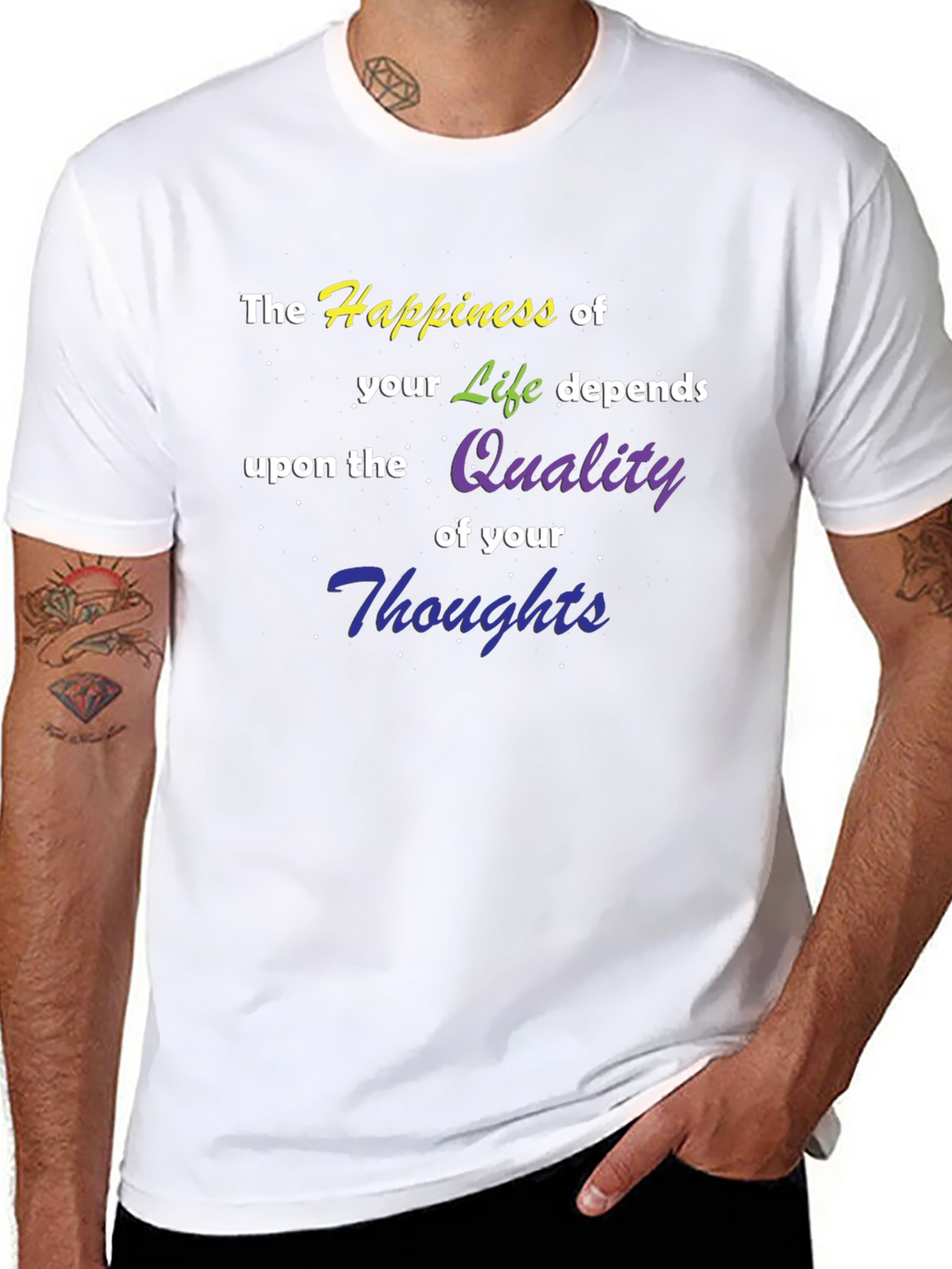 Happiness of Life T-Shirt - Quality Thoughts Graphic Tee