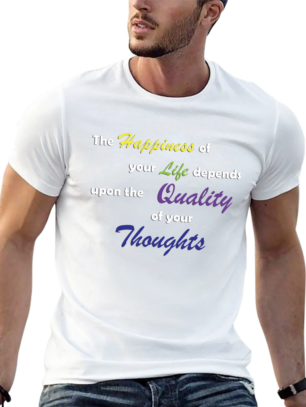 Happiness of Life T-Shirt - Quality Thoughts Graphic Tee