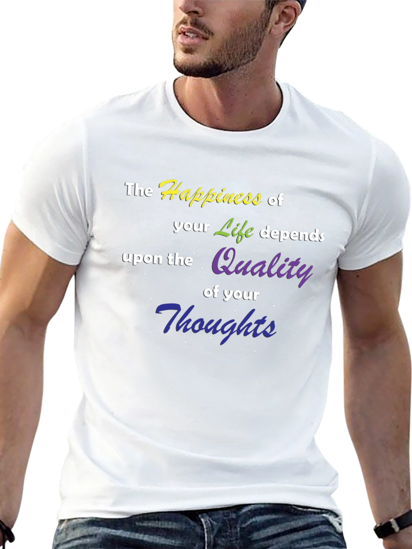Happiness of Life T-Shirt - Quality Thoughts Graphic Tee