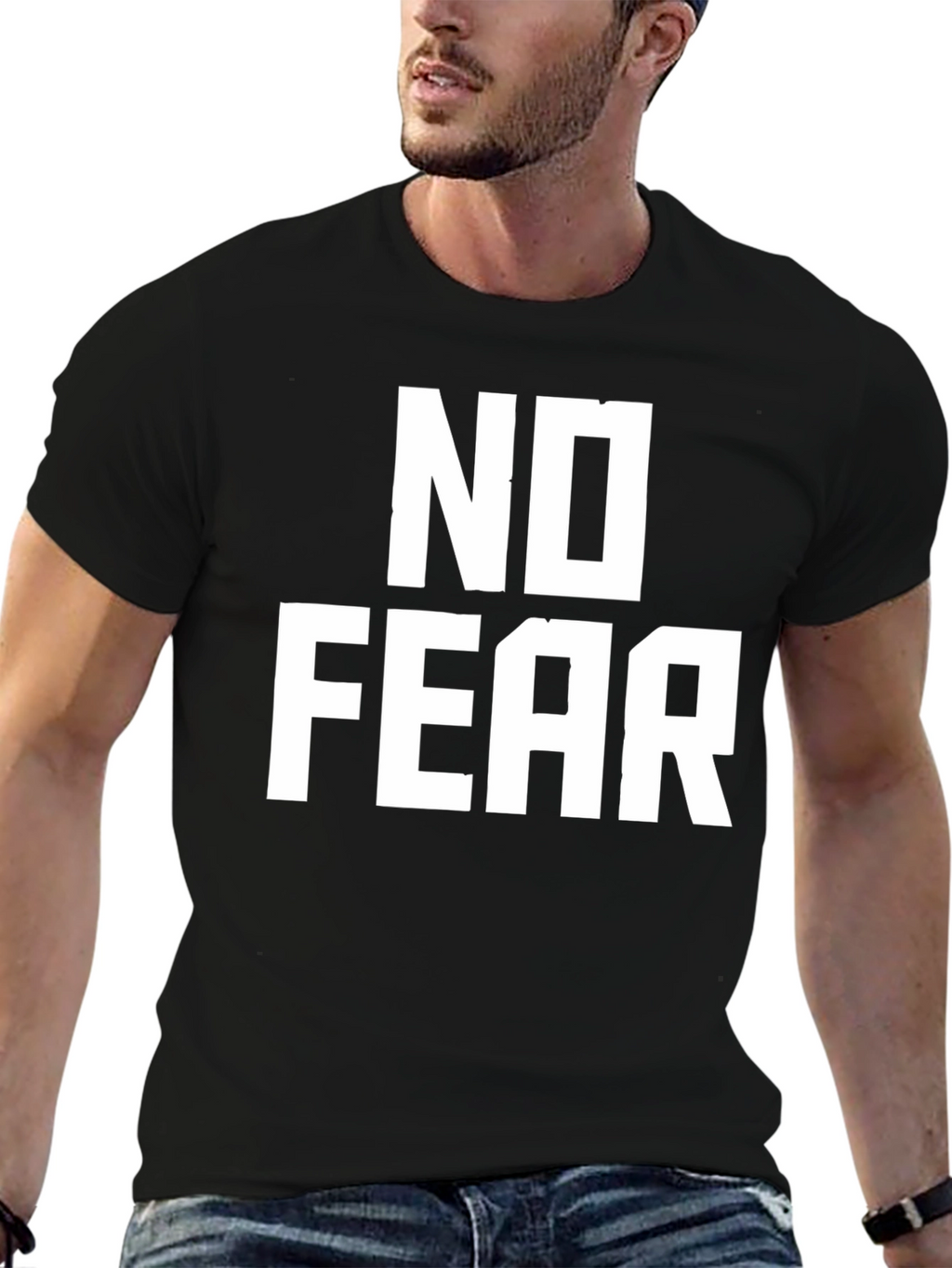 No Fear Graphic Print Black T-Shirt