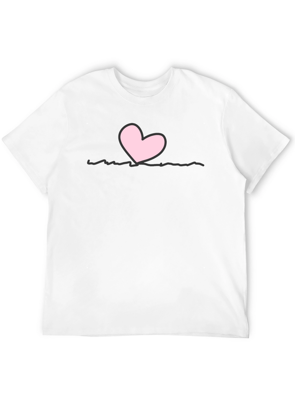 Heart Line Black T-Shirt
