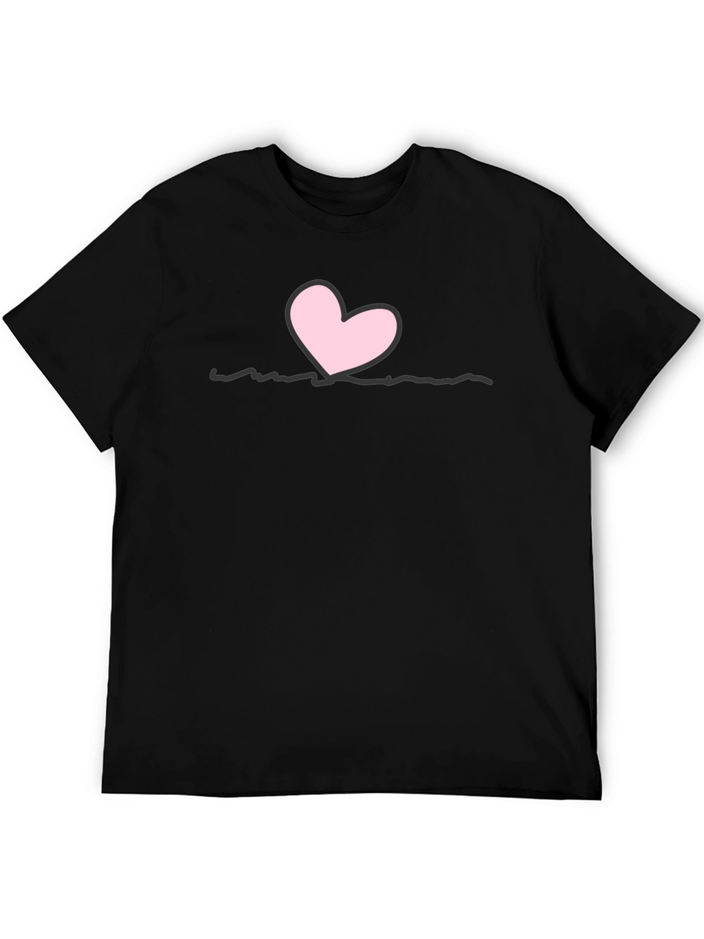 Heart Line Black T-Shirt