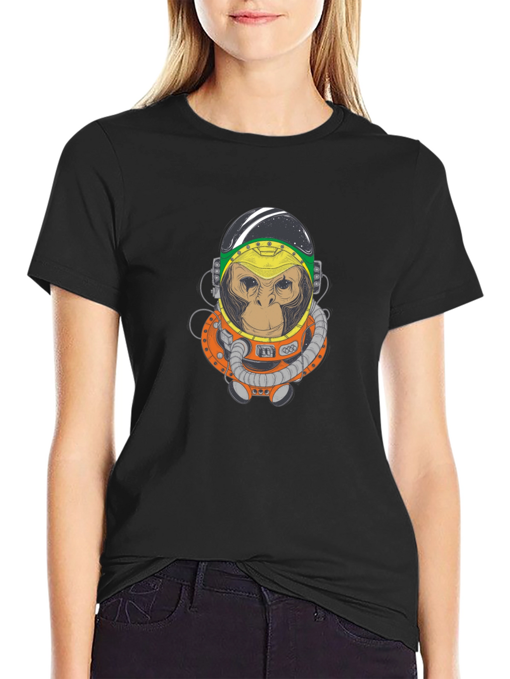 Monkey Astronaut Graphic T-Shirt
