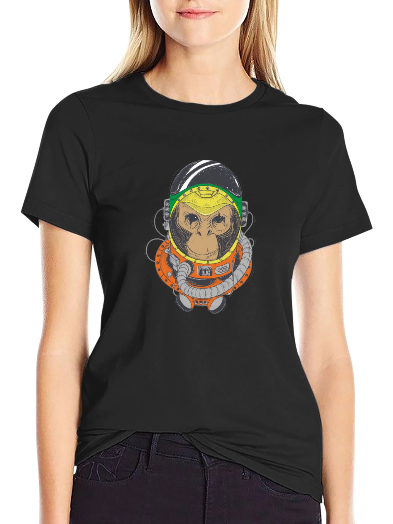 Monkey Astronaut Graphic T-Shirt