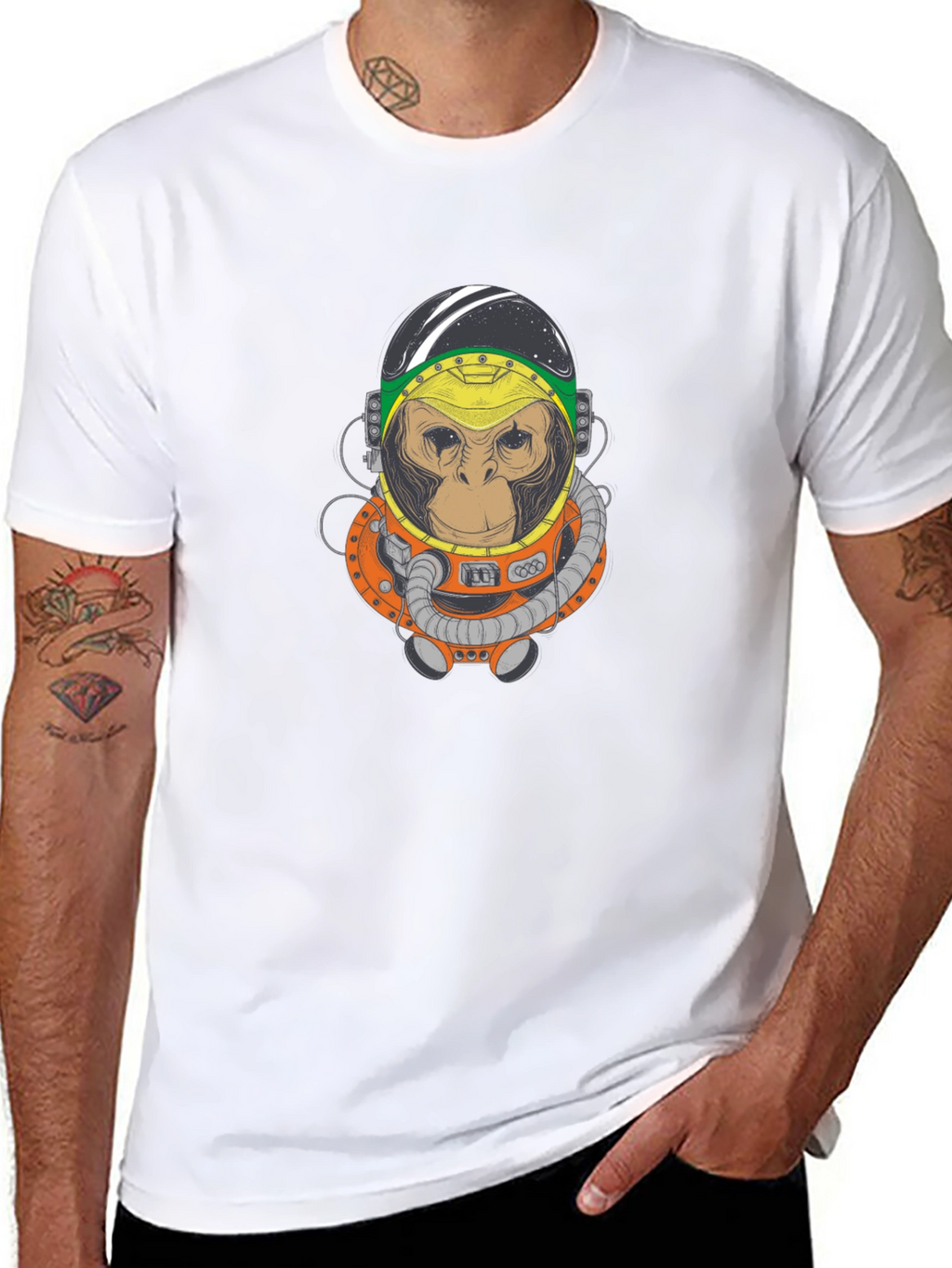 Monkey Astronaut Graphic T-Shirt