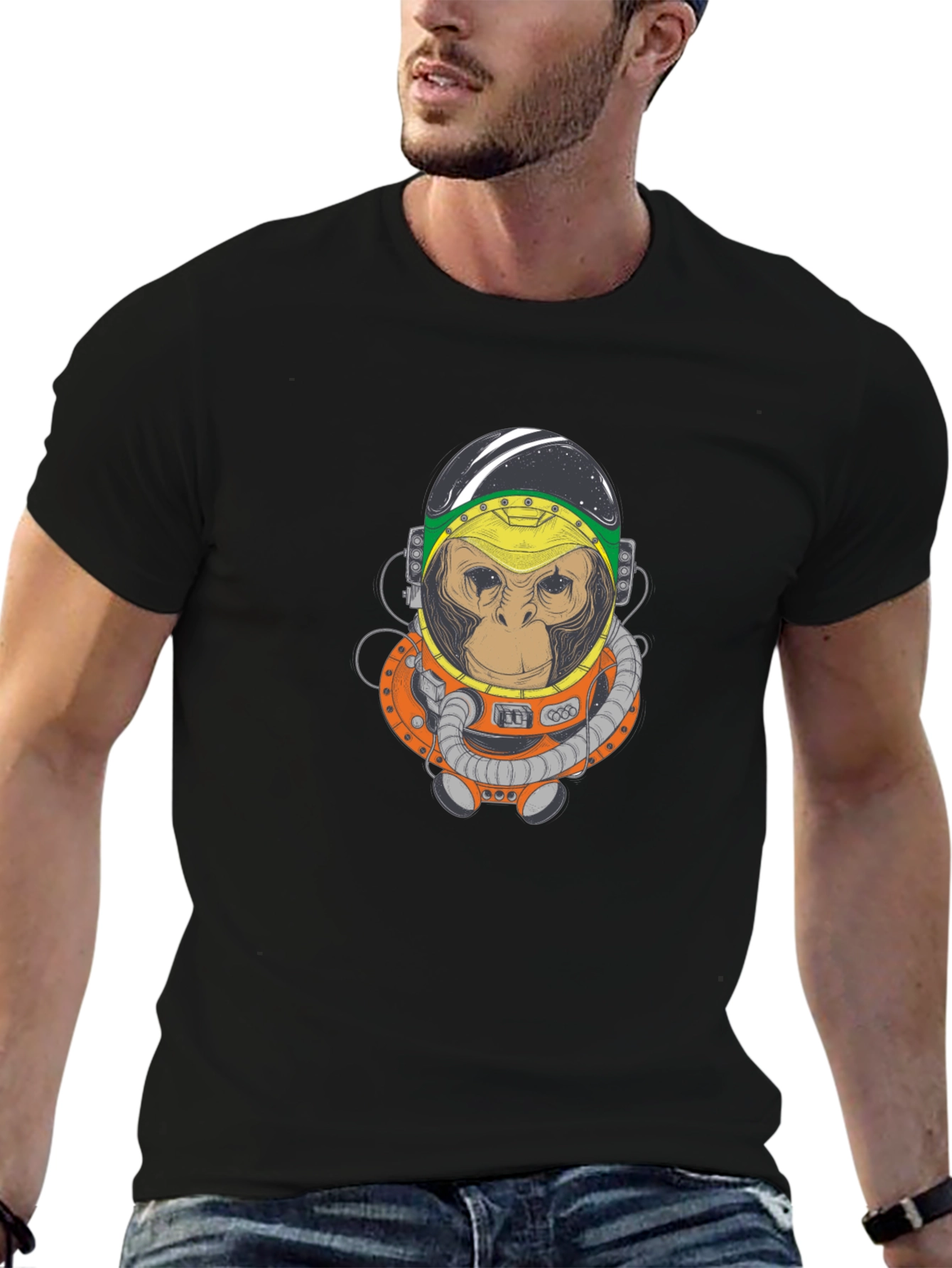 Monkey Astronaut Graphic T-Shirt