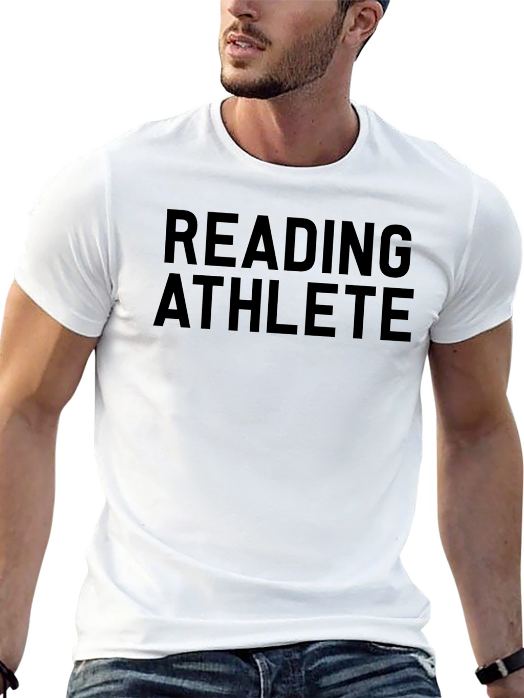 Reading Athlete Graphic Tee - Black Crew Neck Shirt