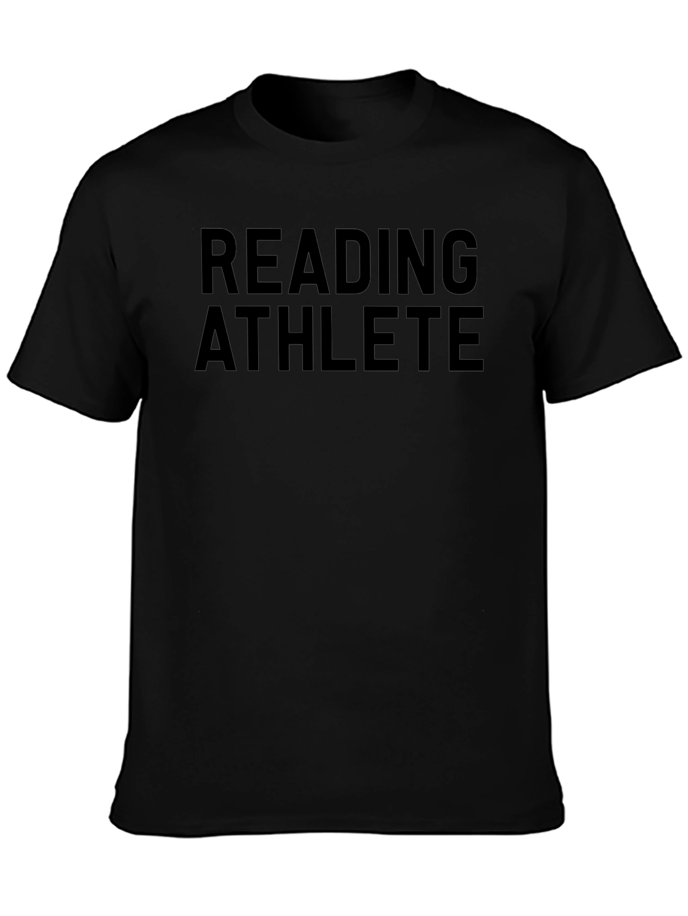 Reading Athlete Graphic Tee - Black Crew Neck Shirt