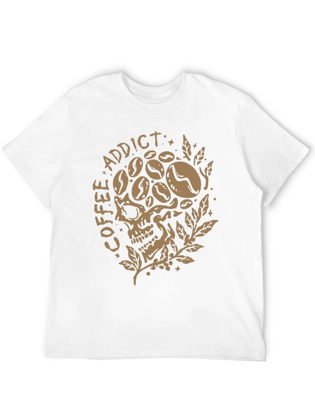 Coffee Addict Skull Graphic T-Shirt