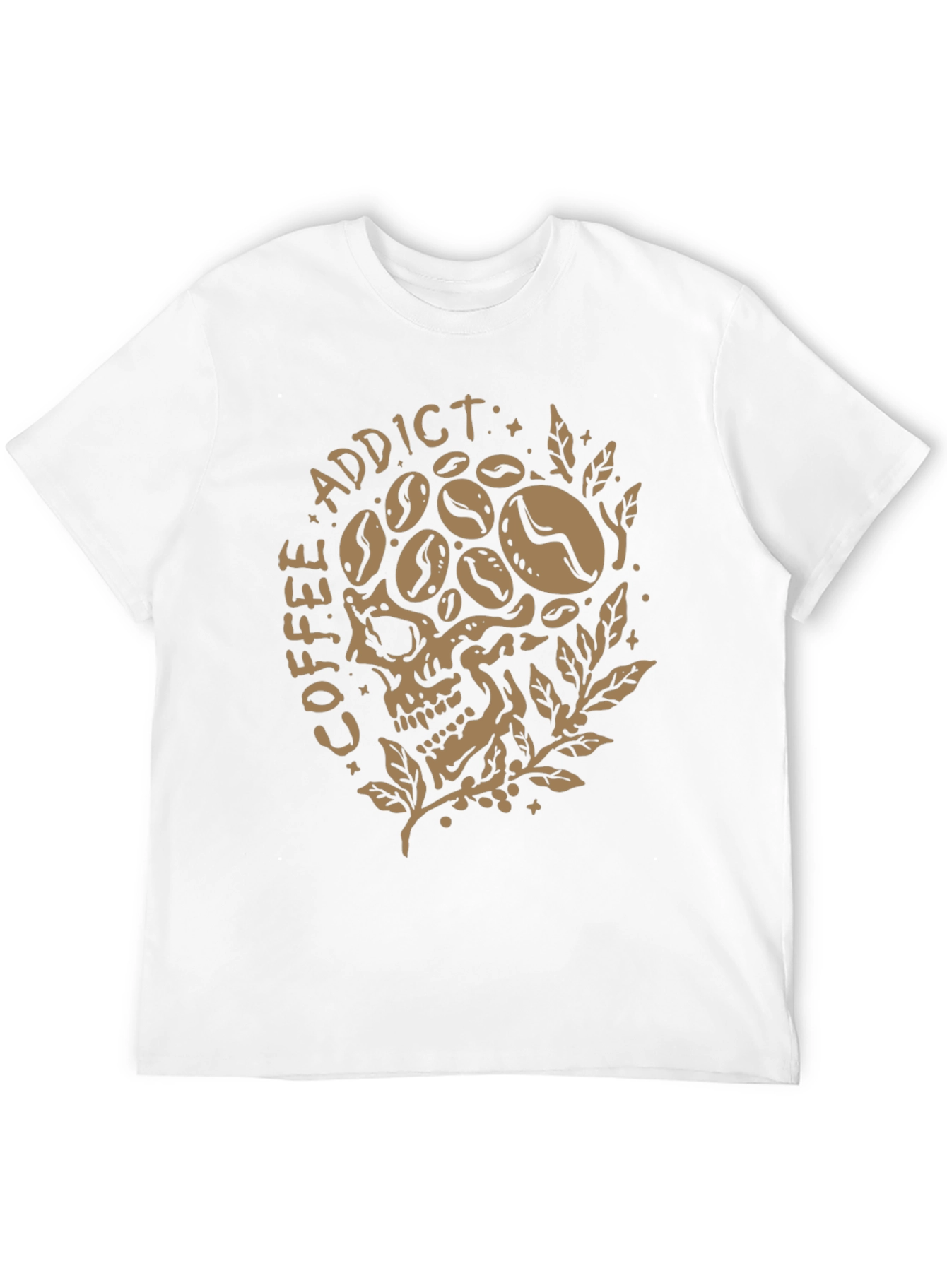 Coffee Addict Skull Graphic T-Shirt