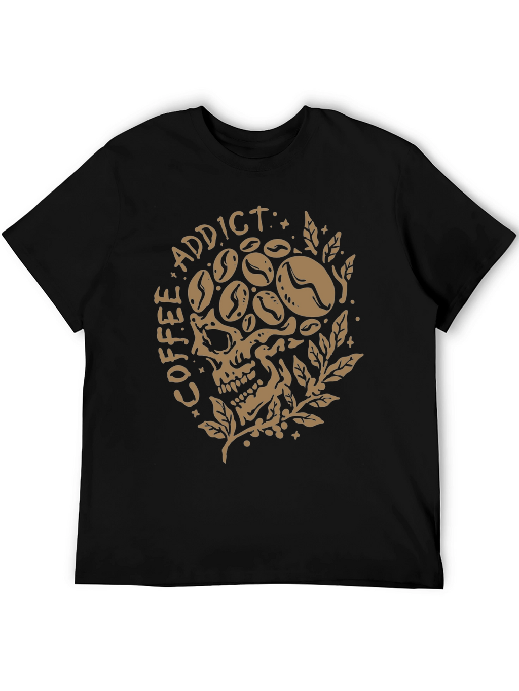Coffee Addict Skull Graphic T-Shirt