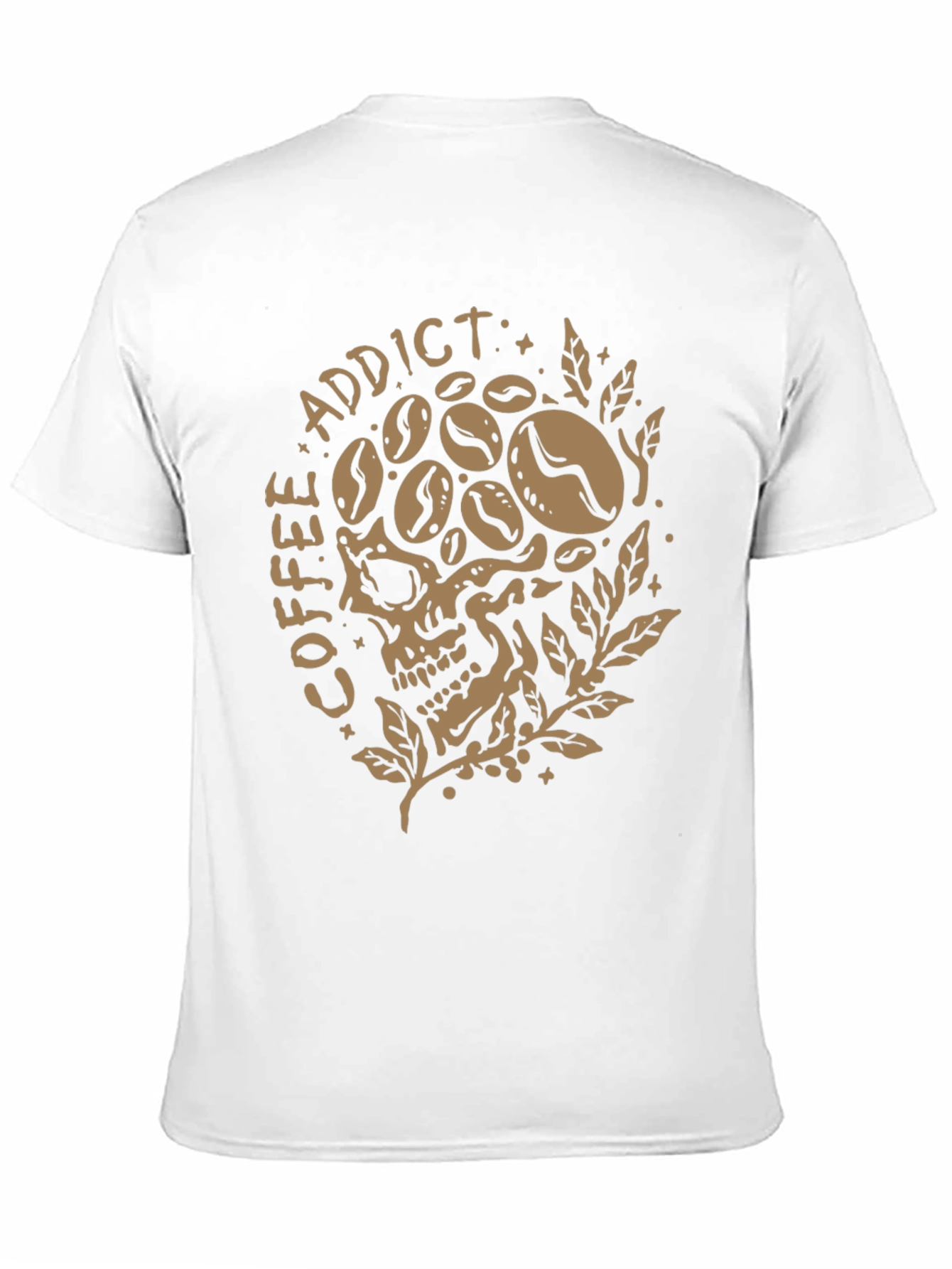 Coffee Addict Skull Graphic T-Shirt