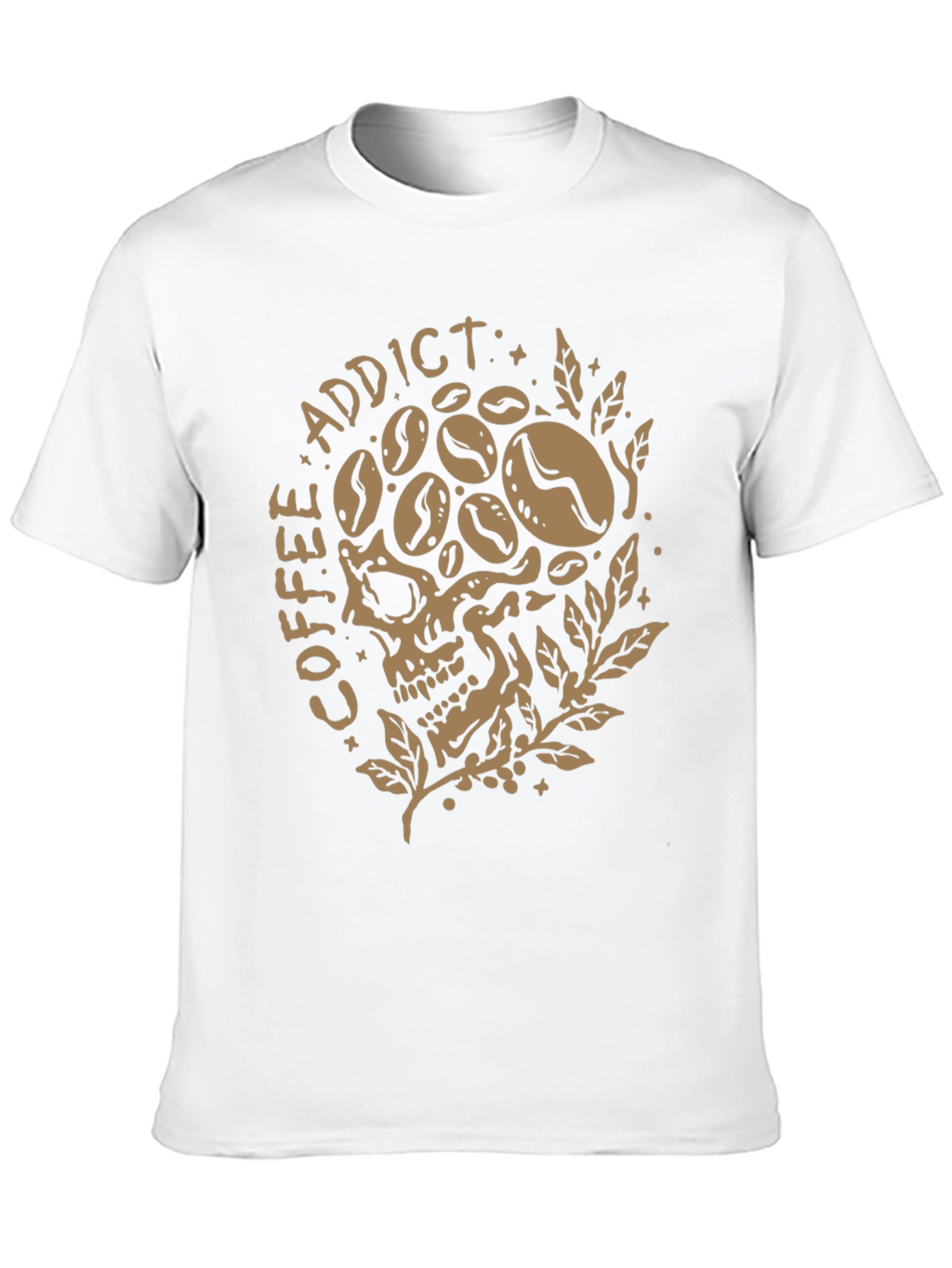 Coffee Addict Skull Graphic T-Shirt