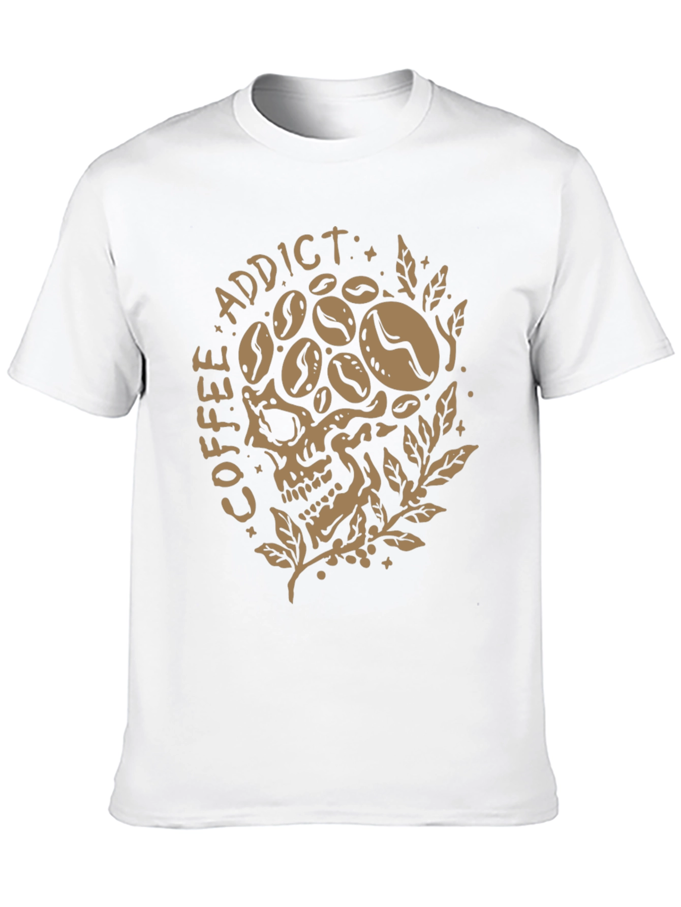 Coffee Addict Skull Graphic T-Shirt
