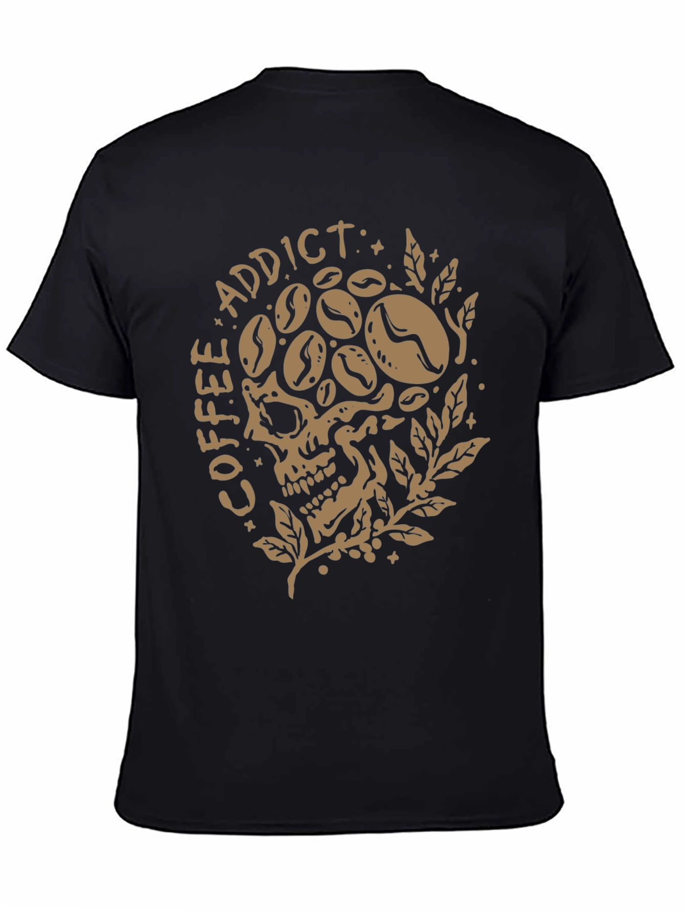 Coffee Addict Skull Graphic T-Shirt