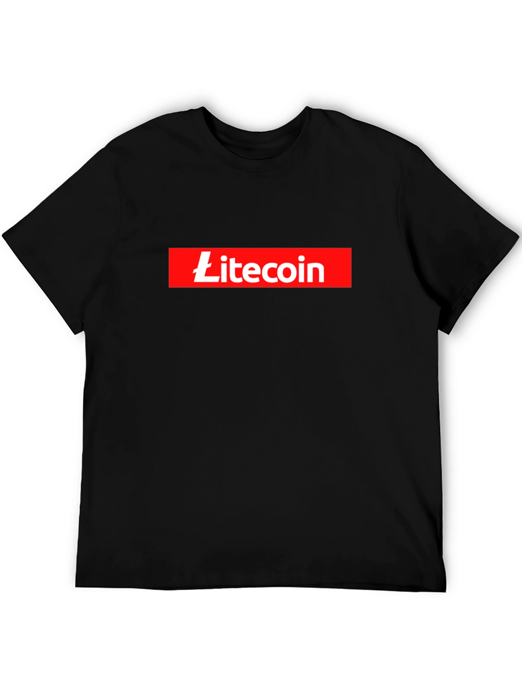 Litecoin Black T-Shirt Crypto Currency Red Box Logo